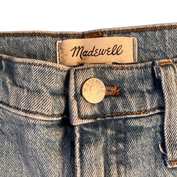Madewell Jean Shorts Distressed High-Waisted - Med Wash - Size 27 - 3.5” Inseam - Picture 2 of 5
